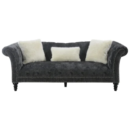 Traditional Sofa with 2 Accent Pillows and 1 Kidney Pillow