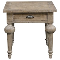 Relaxed Vintage End Table with Sandstone Finish