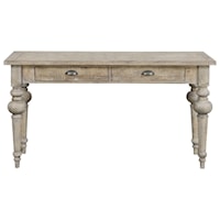 Relaxed Vintage Sofa Table with 2 Drawers and Sandstone Finish