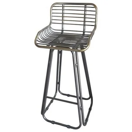 Industrial 30'' Barstool with Ladder Seat and Back