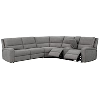 Contemporary 3-Piece Power Reclining Sectional with Console