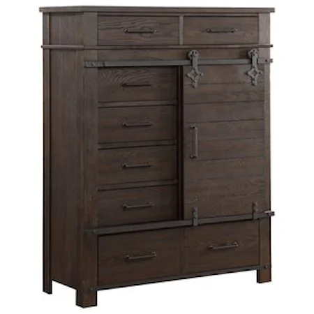 Rustic Farmhouse Gentleman's Chest with Barndoor