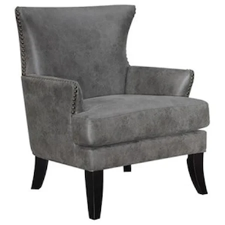 Wingback Accent Chair with Nailhead Trim