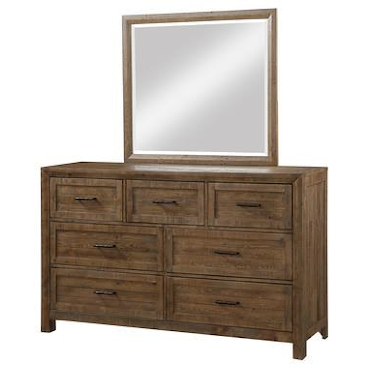 Emerald Pine Valley Dresser and Mirror