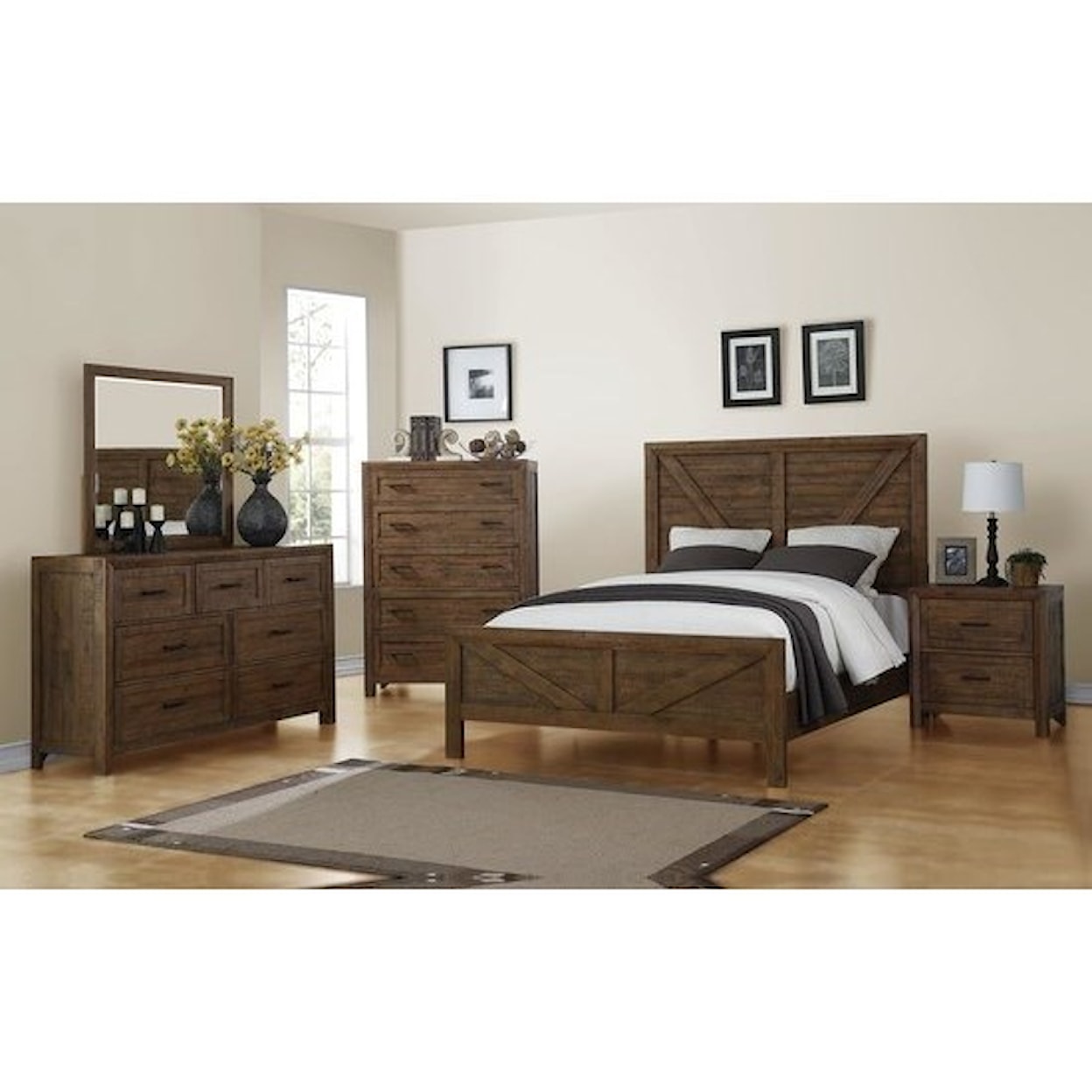 Emerald Pine Valley King Panel Bed