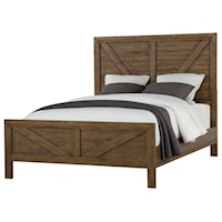 Rustic Reclaimed Pine Queen Panel Bed