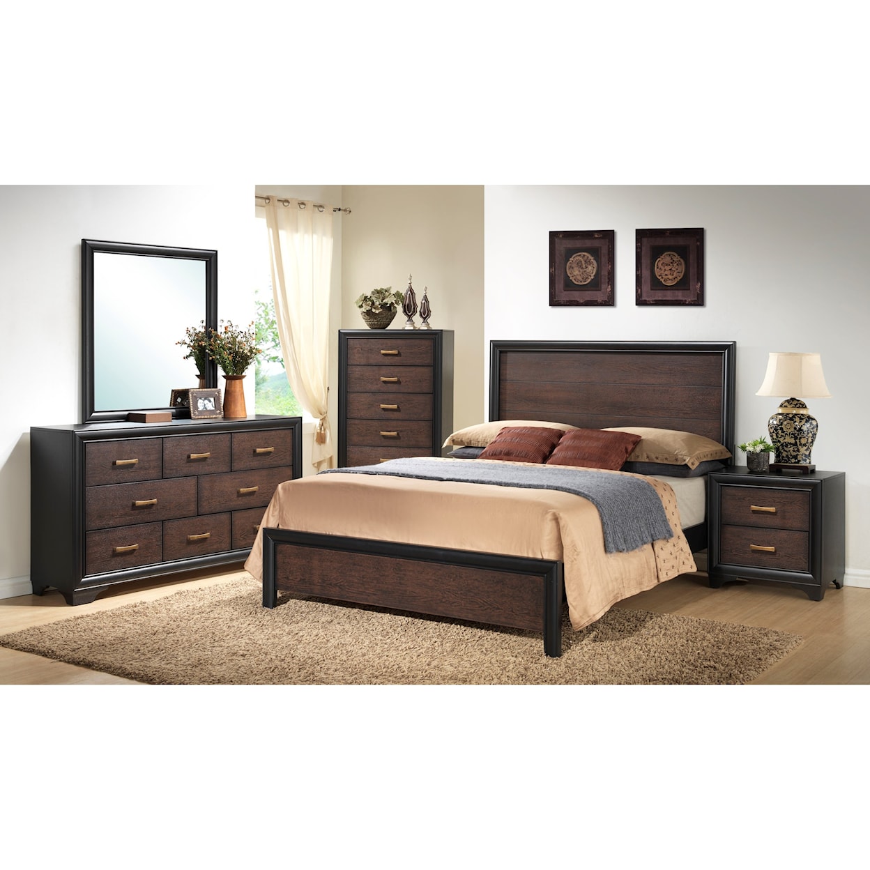 Emerald 11184 Queen Low Profile Bed