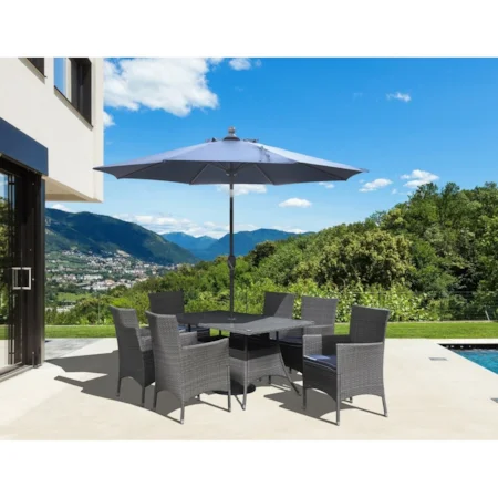 8-Piece Outdoor Dining Set with Umbrella