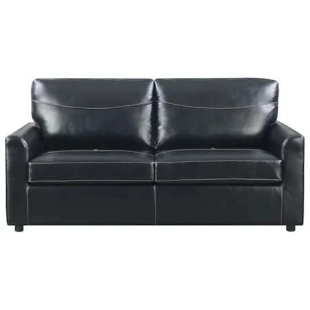 Faux Leather Full Sleeper Sofa w/ Gel Foam Mattress