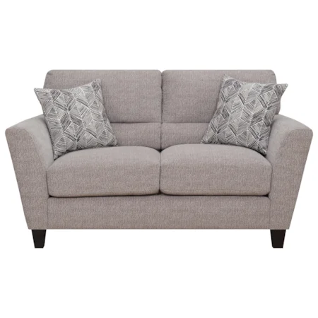 Contemporary Loveseat w/ 2 Accent Pillows