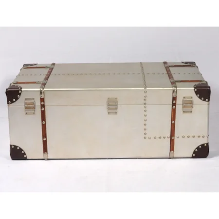 Glam Rectangular Cocktail Table with Interior Storage