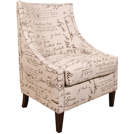 Transitional Accent Wing Chair with Slope Arms