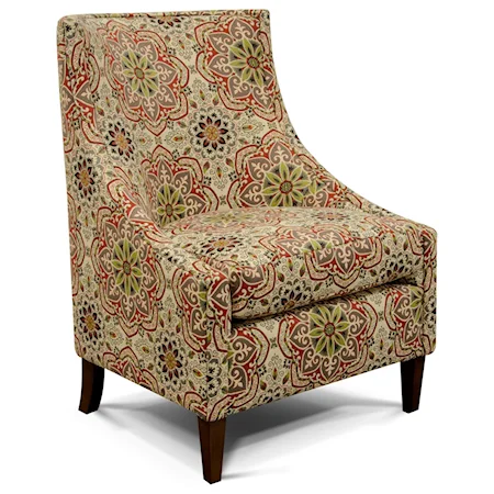 Accent Chair with Modern Sloped Wings
