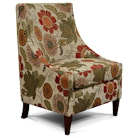 Accent Chair with Modern Sloped Wings