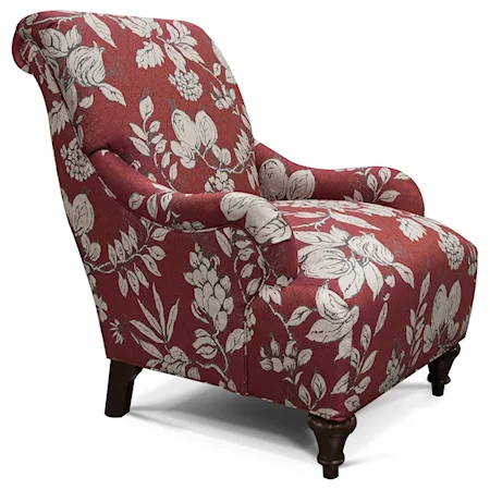 Traditional Accent Chair with Rolled Back