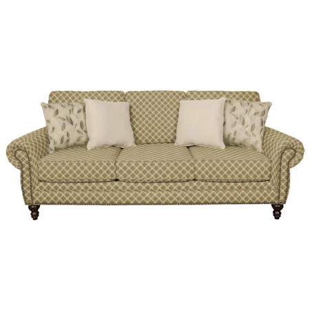Traditional Styled Sofa with Nail Head Trim