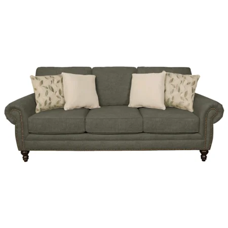 Traditional Styled Sofa with Nail Head Trim