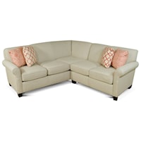 Casual Small Corner Sectional Sofa with Rolled Arms