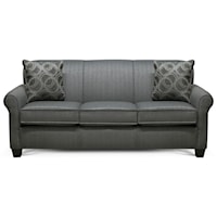 Casual Rolled Arm Sofa With Accent Pillows