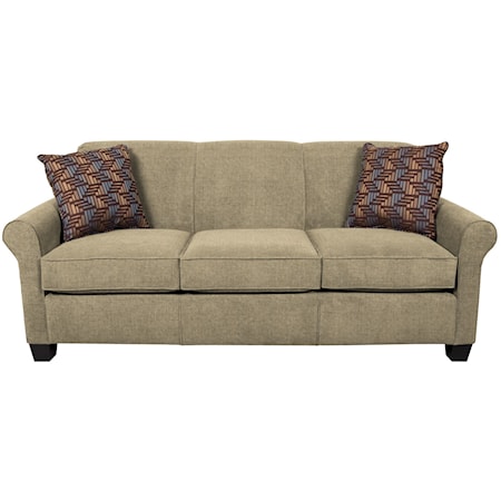 Casual Air Queen Sleeper Sofa With Accent Cushions