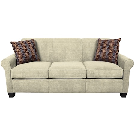 Transitional Air Queen Sleeper Sofa With Accent Cushions