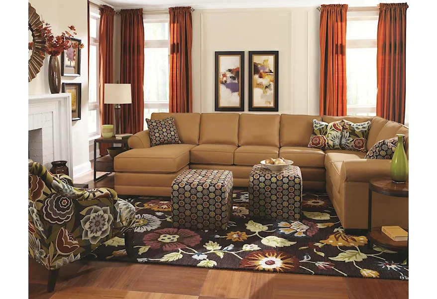 Brantley 6 Seat Sectional with Chaise by England at VanDrie Home Furnishings