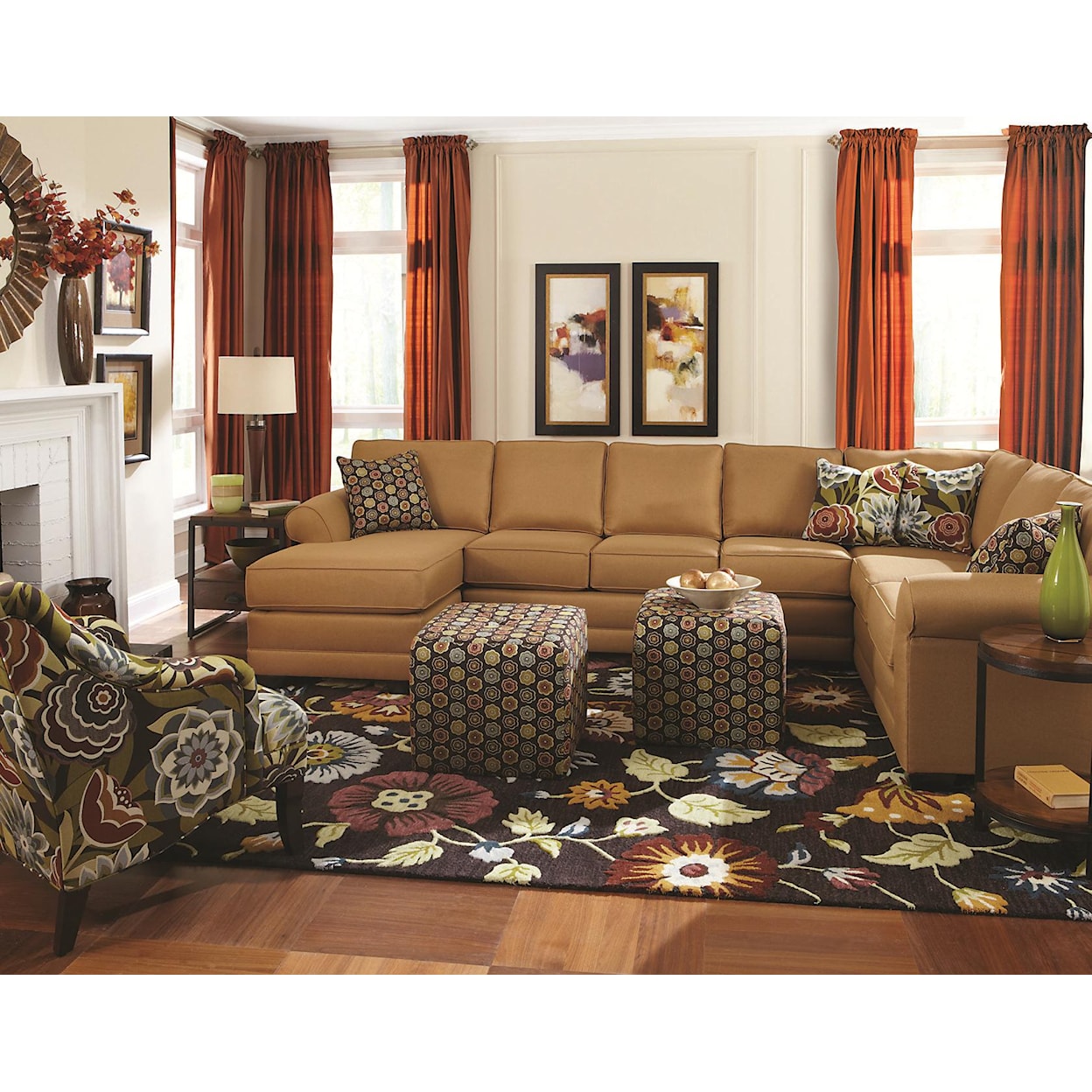 England 5630 Series 6 Seat Sectional with Chaise