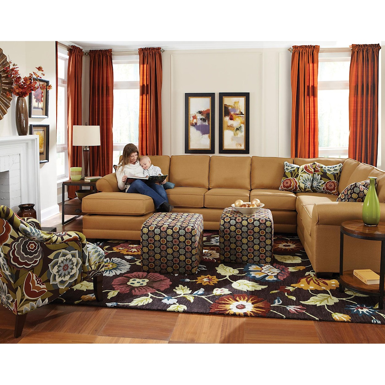 Tennessee Custom Upholstery 5630 Series 6 Seat Sectional with Chaise