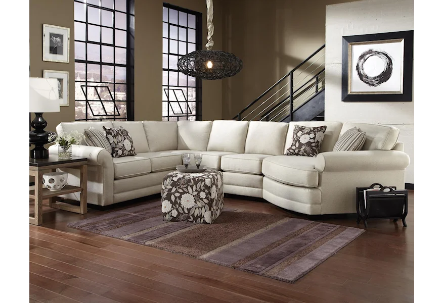 Brantley 5 Seat Sectional Sofa Cuddler by England at VanDrie Home Furnishings