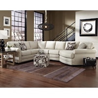 Casual 5-Seat Sectional Sofa with Cuddler