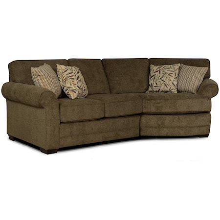 Casual 2-Piece Sectional Sofa with Cuddler