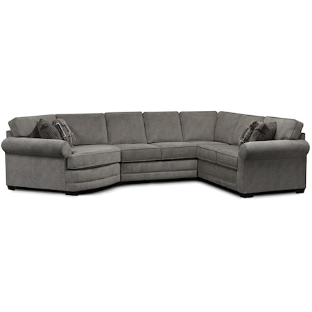 Casual 4-Piece Sectional with Cuddler