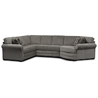 Casual 4-Piece Sectional Sofa with Cuddler