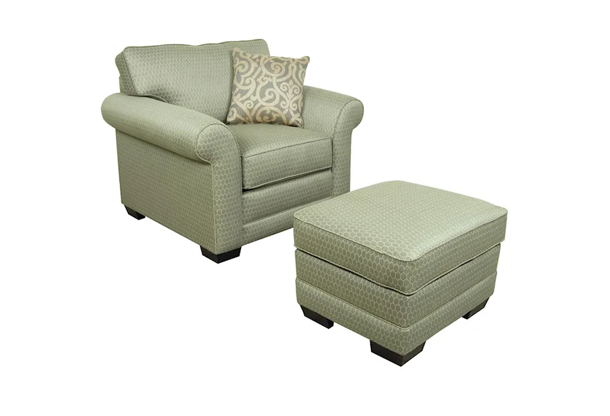 Brantley Upholstered Chair and Ottoman by England at Gill Brothers Furniture