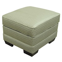 Upholstered Ottoman with Exposed Feet
