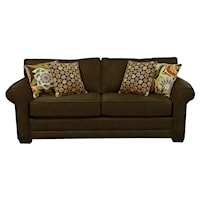 Casual Plush Upholstered Queen Size Sleeper Sofa