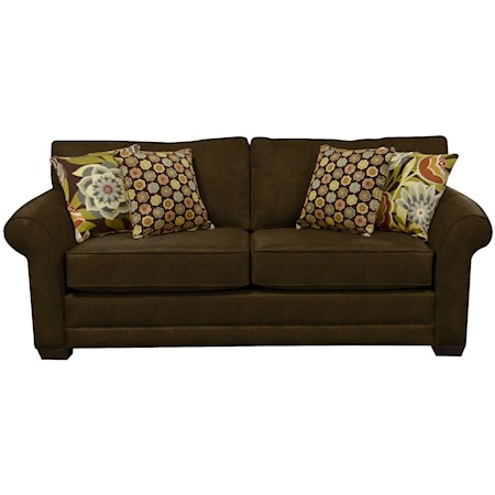 Casual Plush Upholstered Queen Size Sleeper Sofa