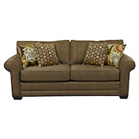 Plush Upholstered Queen Size Sleeper Sofa