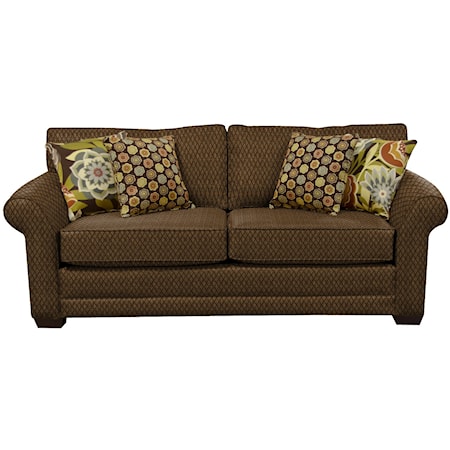 Plush Upholstered Queen Size Sleeper Sofa