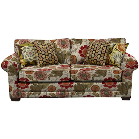 Plush Upholstered Queen Size Sleeper Sofa