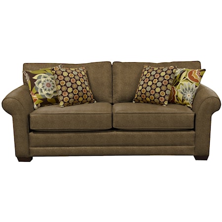 Casual Queen Sleeper Sofa with Comfort 3 Mattress