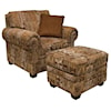 England 2250/N Series Rolled Arm Chair & Ottoman