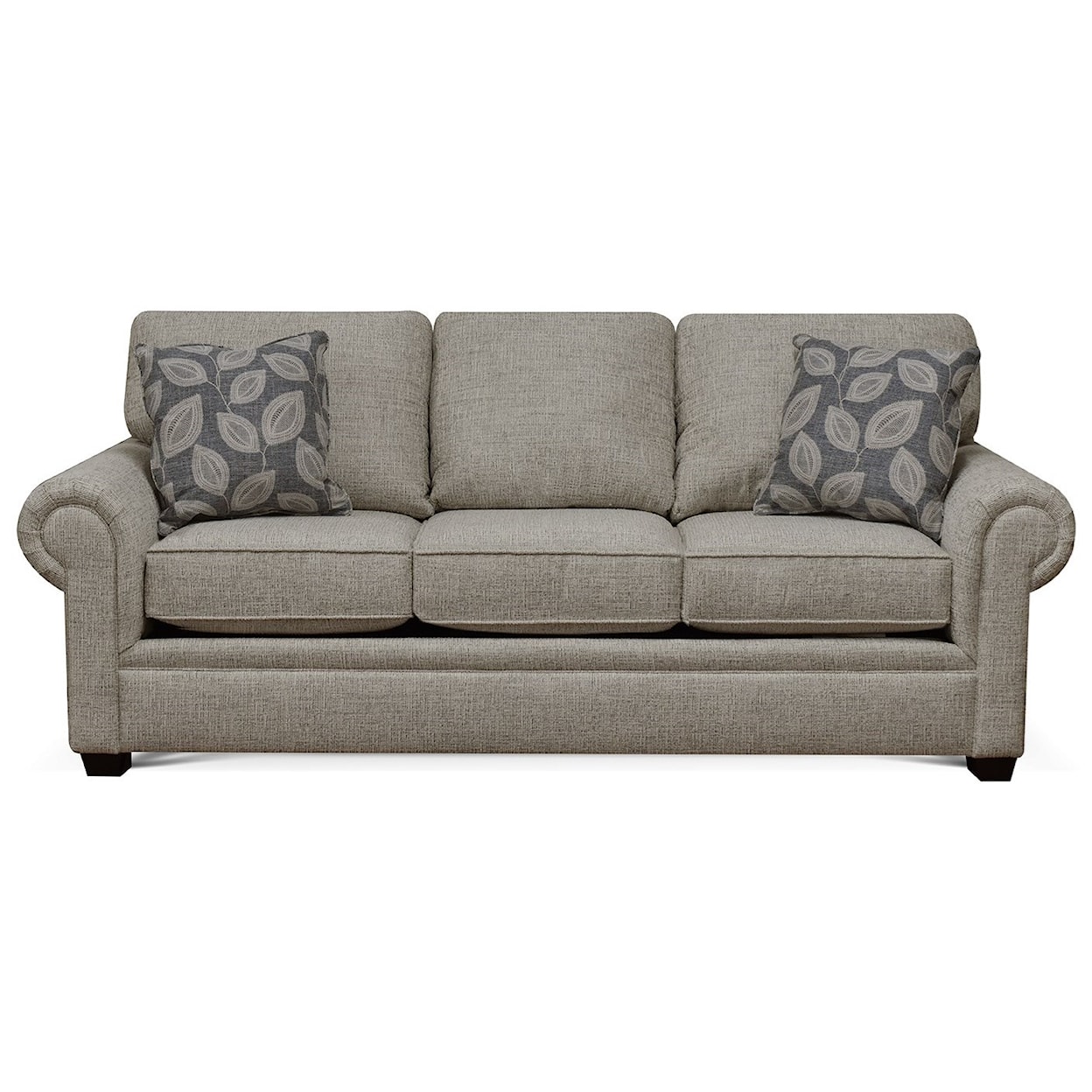 England 2250/N Series 2255 8429 Rolled Arm Sofa with Exposed Block Legs ...