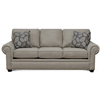 Rolled Arm Sofa with Exposed Block Legs