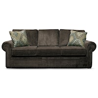 Rolled Arm Sofa with Exposed Block Legs