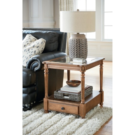 Rectangular Drawer End Table
