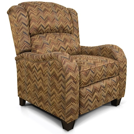 Transitional Reclining Chair with Nailhead Trim