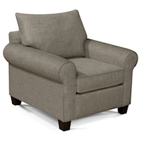 Casual Upholstered Chair with Rolled Arms