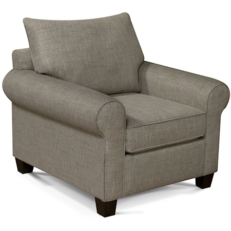 Casual Upholstered Chair with Rolled Arms