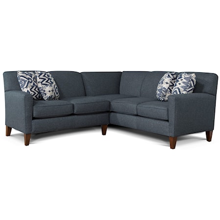 Contemporary 2-Piece Sectional with Track Arms